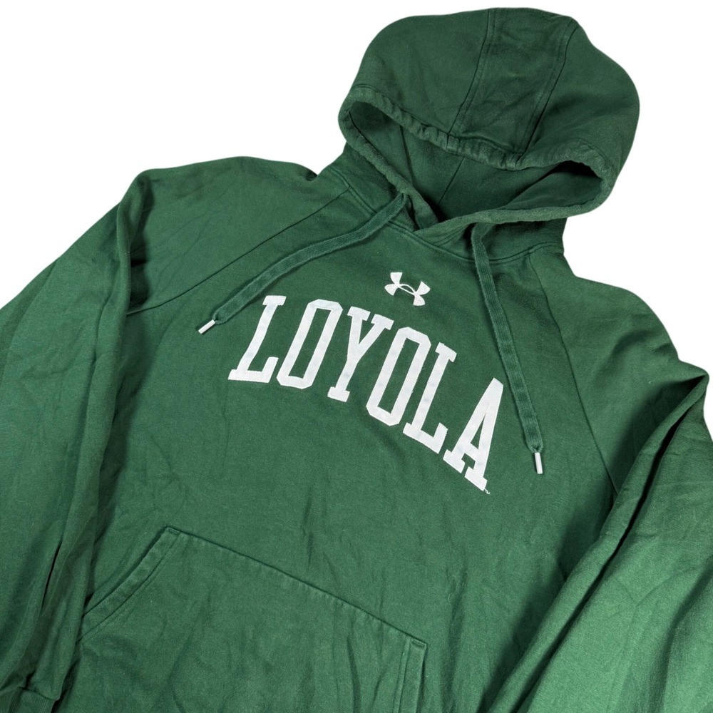 Under Armour Loyola Pullover Hoodie Men Large Green Fleece Collegiate Greyhounds